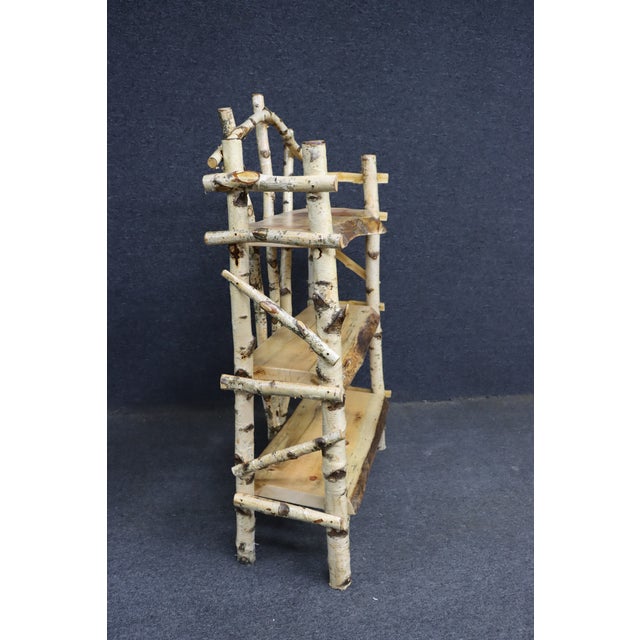 White Adirondack Birch Three-Tier Display Shelf For Sale - Image 8 of 10