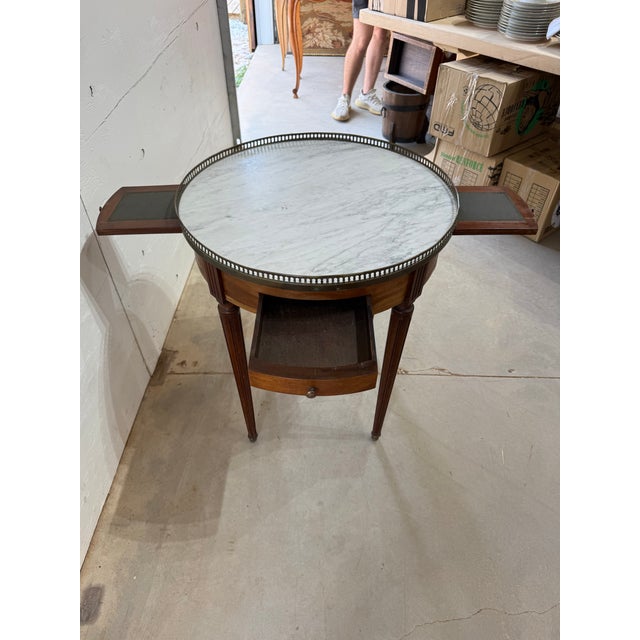 Sienna French Antique Louis XVI Mahogany Bouillotte Side Table For Sale - Image 8 of 12