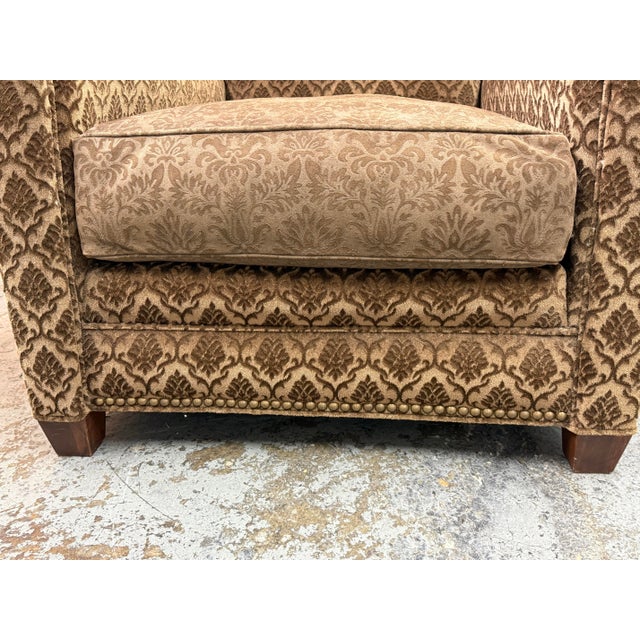 Custom Design Cut Mohair + Suede Lounge Chair + Nailhead Trim For Sale - Image 9 of 12