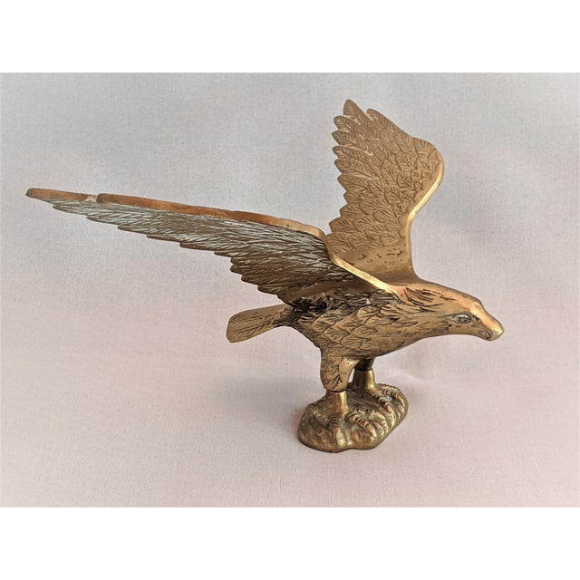 Large Flying Brass Eagle Figurine Chairish