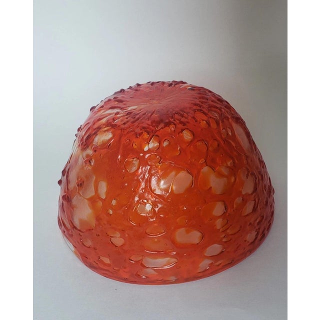1910s Early 1900s Murano Blown Glass Bowl Fratelli Toso Attributed to Hans Stoltenberg-Lerche Red Orange For Sale - Image 5 of 12
