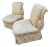 Pair Scroll-Back Slipper Chairs in Yellow Floral Damask Brocade, Pair For Sale