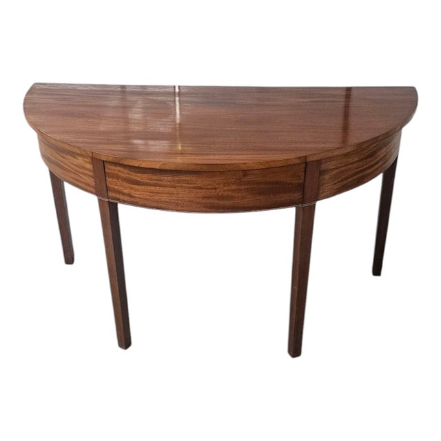 Traditional 1940s Demilune Mahogany Half Round Table For Sale - Image 3 of 6