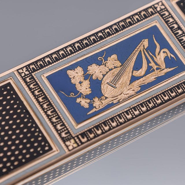 Antique 19th Century German Gold & Enamel Snuff Box from Freres Jordan, Hanau, 1800s For Sale - Image 12 of 17