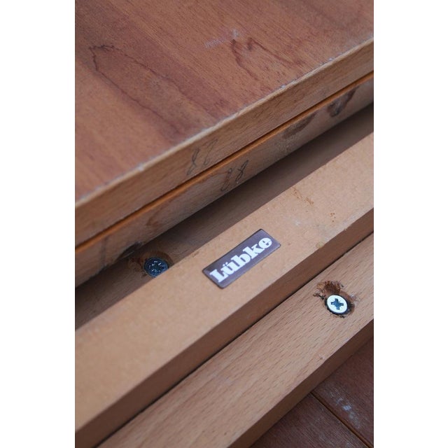 Tan Round Dining Table in Cherrywood from Lübke, 1965 For Sale - Image 8 of 13