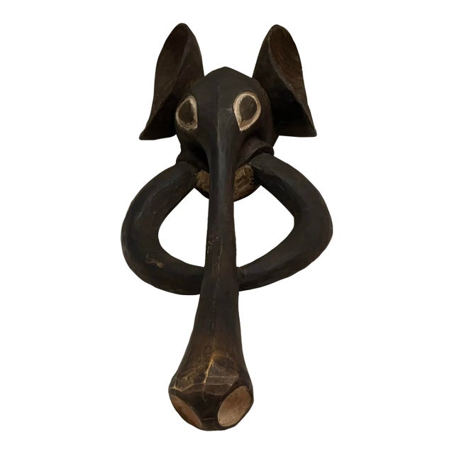 Large Babanki Hand-Carved Wooden Elephant Wall Hanging - Cameroon Grassfields For Sale