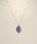 1980s 14k Gold Diamond & Blue Sapphire Cluster Pendant Necklace For Sale - Image 4 of 4