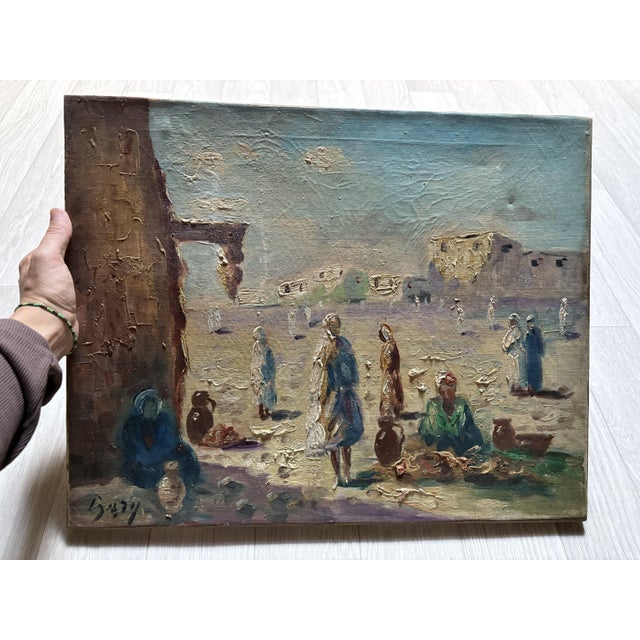 Eastern City View with People, 1890s-1900s, Painting For Sale - Image 4 of 4