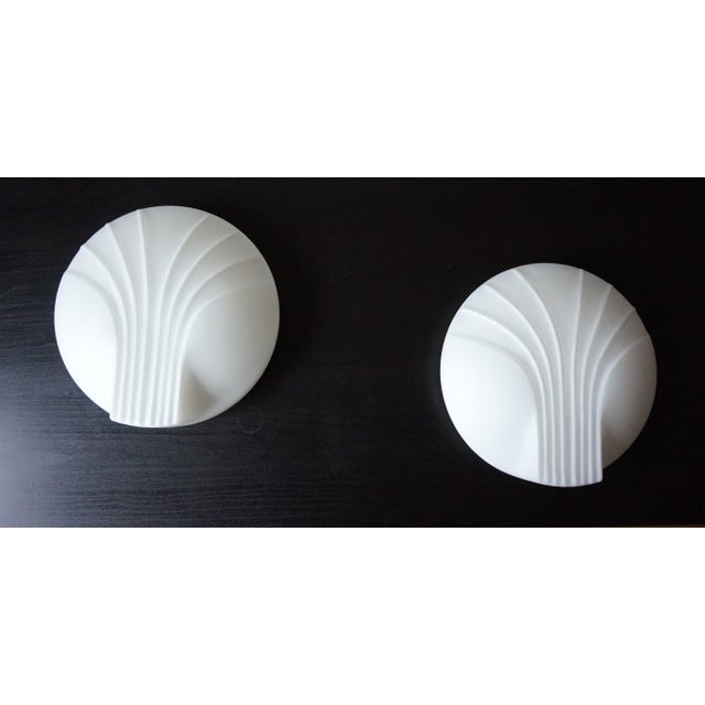 Art Deco Opal Glass Mussel Wall Lamps by Egon Hillebrand for Hillebrand Leuchten, 1960s, Set of 2 For Sale - Image 15 of 18