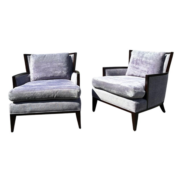 Pair of Barbara Barry for Baker California Lounge Chairs, Model 6713c For Sale