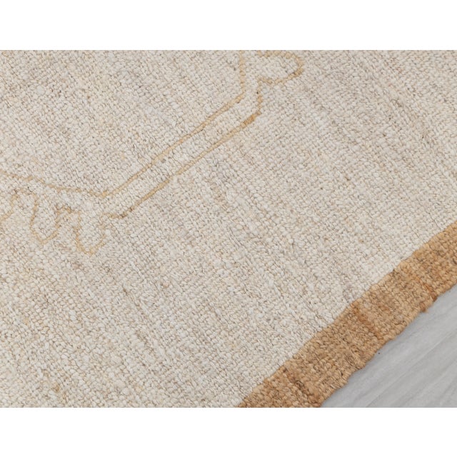 6x9Ft. Natural Cream Jute Taureg Inspired Soumek Jute Hand Woven Rug For Sale - Image 4 of 12