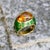 Vintage 18k Gold Citrine Cabochon and Green Enamel Roberto Legnazzi Ring, Size 7.25 For Sale - Image 12 of 13
