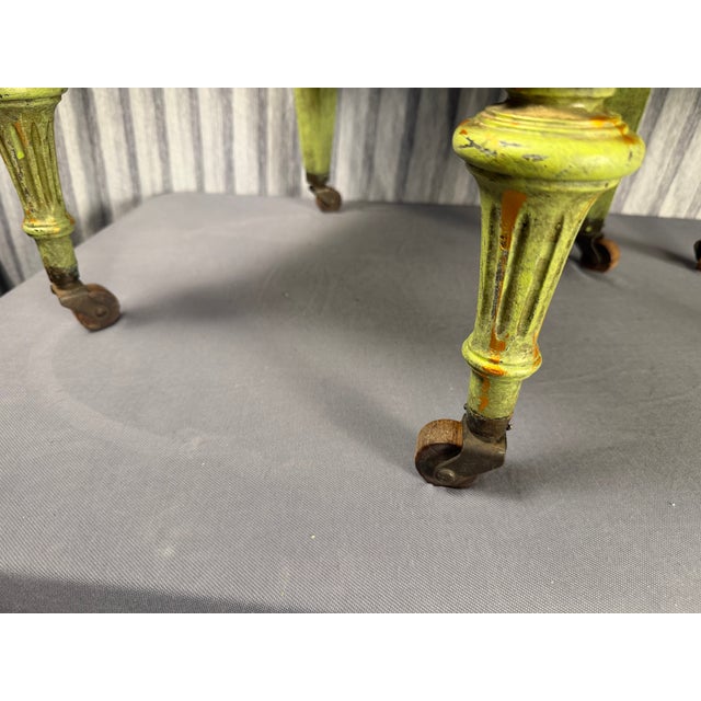 Early 20th Century Venetian Style Chartreuse Chinoiserie Cabinets / Nightstands - A Pair For Sale - Image 4 of 16