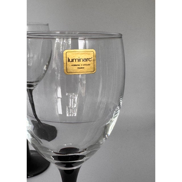 Black Vintage Arcoroc France Art Deco Revival Wine Glasses - 14 For Sale - Image 8 of 10