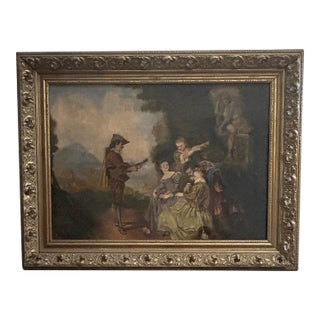 Antique Italian Romantic Baroque Style Painting. For Sale