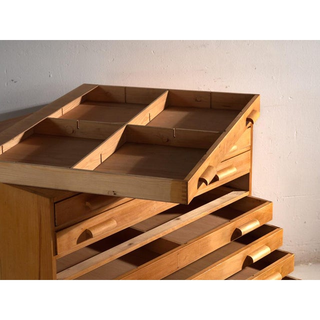 Wood Plan Chest in Beech, Central Europe, 1950 For Sale - Image 7 of 14