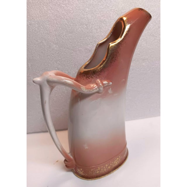 Antique Staffordshire Late Victorian Royal Fenton, Made in England. Soft Pink With Sponge Gilded Trim For Sale In Austin - Image 6 of 17