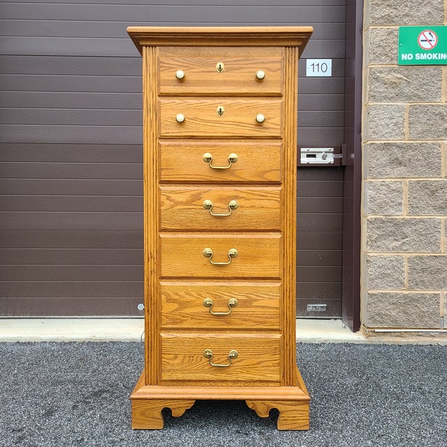 Late 20th Century Jamestown Sterling Traditional Solid Oak Lingerie