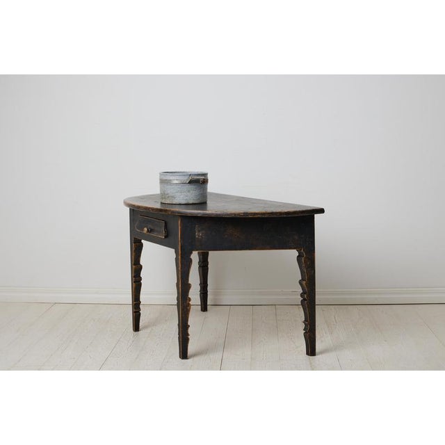Antique Swedish Demi-Lune Console Table For Sale - Image 3 of 11