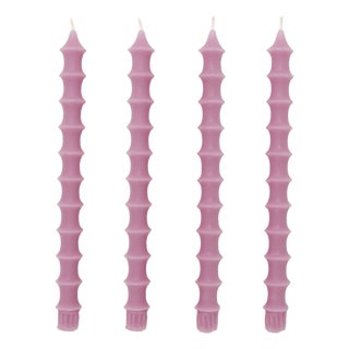 Bamboo Taper Candles - In Radiant Orchid Set of 4 For Sale