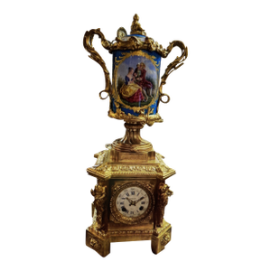 Amazing French Gilded Bronze Porcelain Sevres Clock, Circa 1880 S. Tiffany and Co