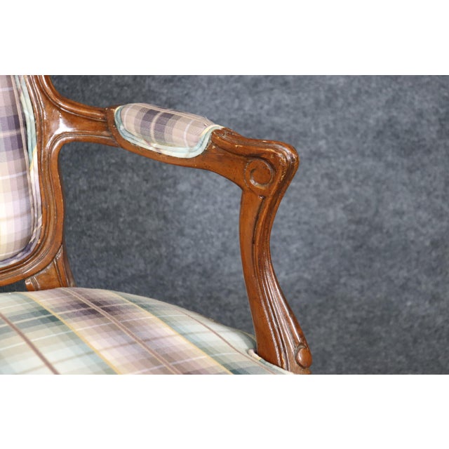 Set of 8 Walnut Louis XVI Cane and Upholstery Backed Dining Chairs For Sale - Image 12 of 12