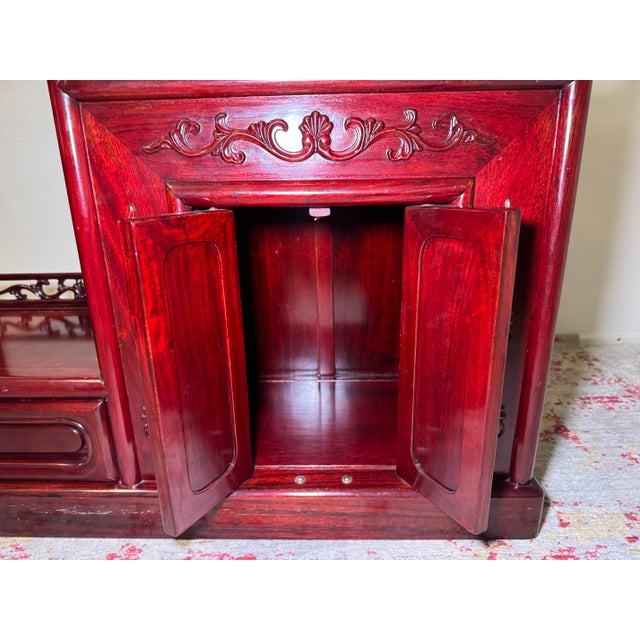 Chinese Chinoiserie Asymmetric Étagère Display Cabinet With Pagoda Top- Bogu Jia For Sale - Image 11 of 12