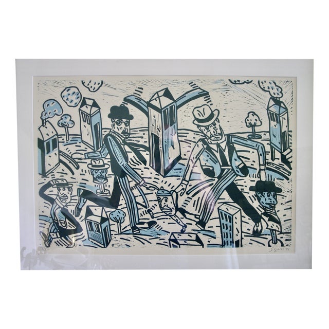 Antonio Ségui, The Traveler Without Luggage, 1991, Linocut For Sale