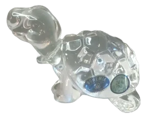 Bohemia Czech Clear Glass Turtle Figurine