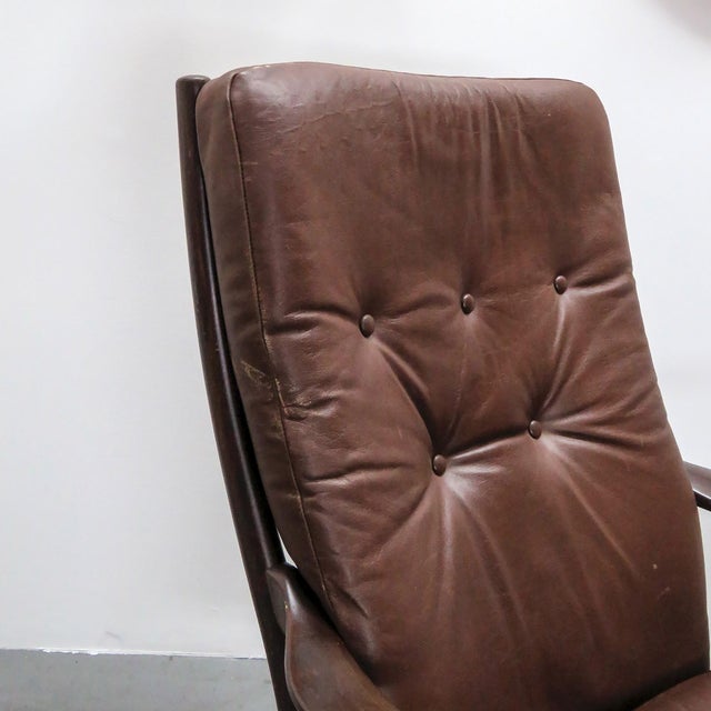 Set of Two Leather Arm Chairs by Ole Wanscher, 1950 For Sale - Image 10 of 10
