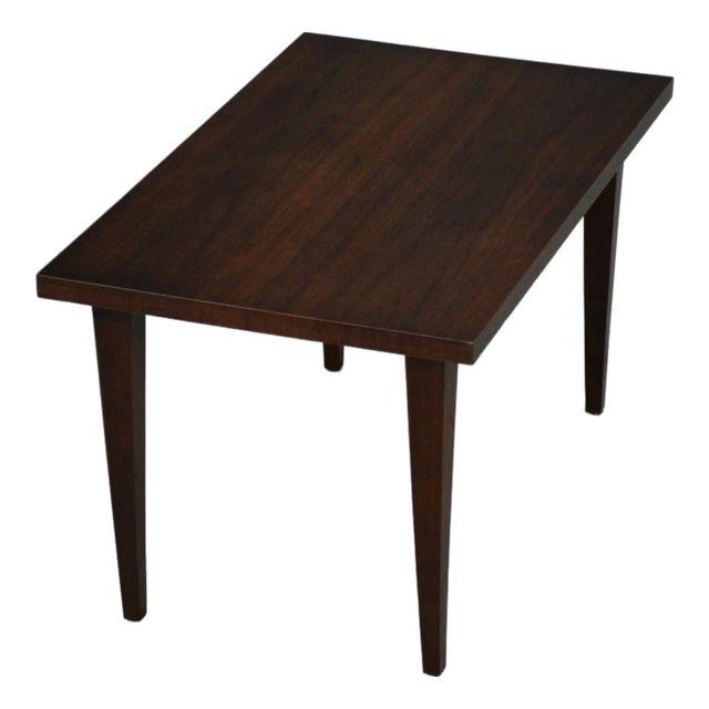1960s Refinished Mid Century Modern Walnut End Table For Sale