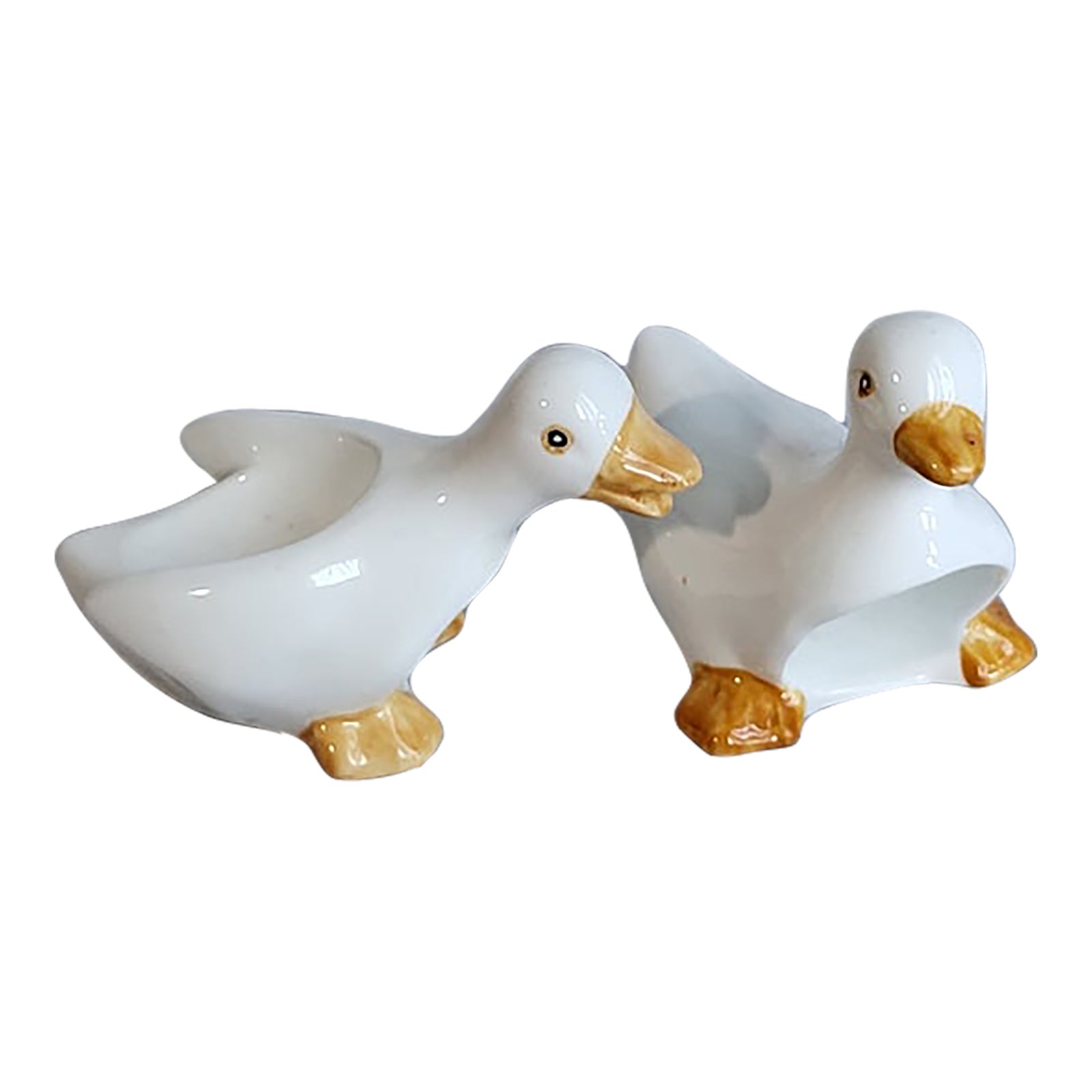 1960s Mid Century Modern Ceramic Duck Napkin Ring Holders - Pair | Chairish
