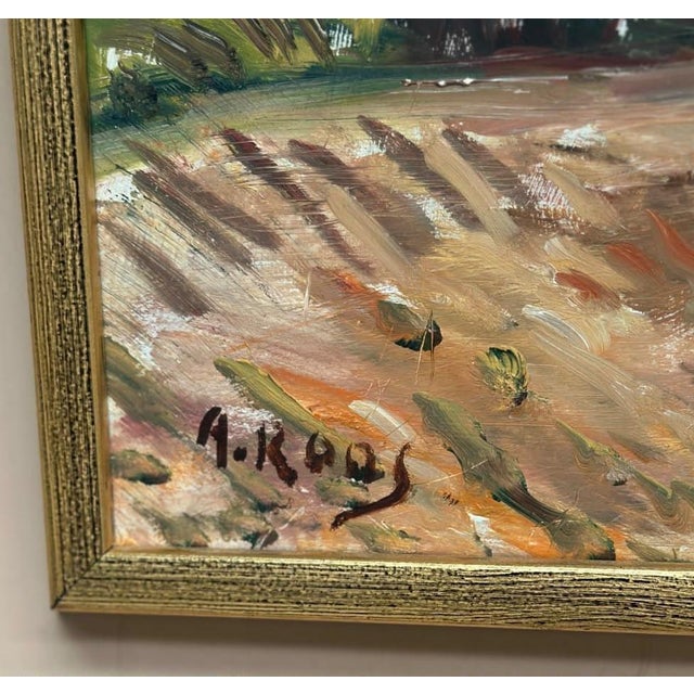 Alexander Roos, Landscape, 1950s, Oil Painting on Panel, Framed For Sale - Image 7 of 18