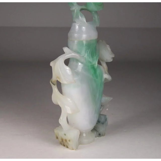 Jade Jadeite Apple Green and White Table Size Snuff Bottle For Sale - Image 10 of 13