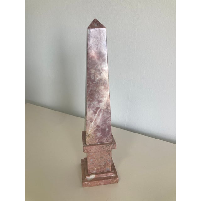 1950s Rose Marble Classical Obelisk For Sale - Image 5 of 10