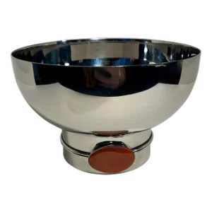 21st Century Mary Jurek Santa Fe Round Stainless Steel Bowl With Carnelian Stone