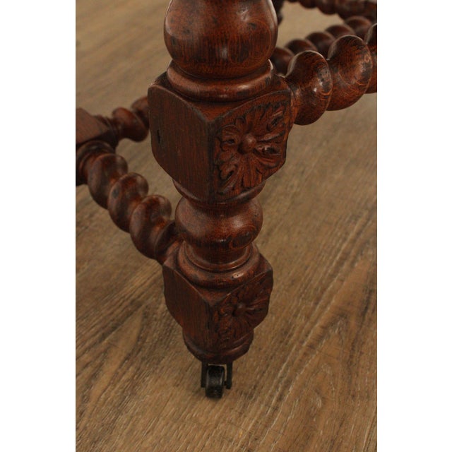 Renaissance Revival Antique Carved Oak Pair of Armchairs For Sale In Philadelphia - Image 6 of 12