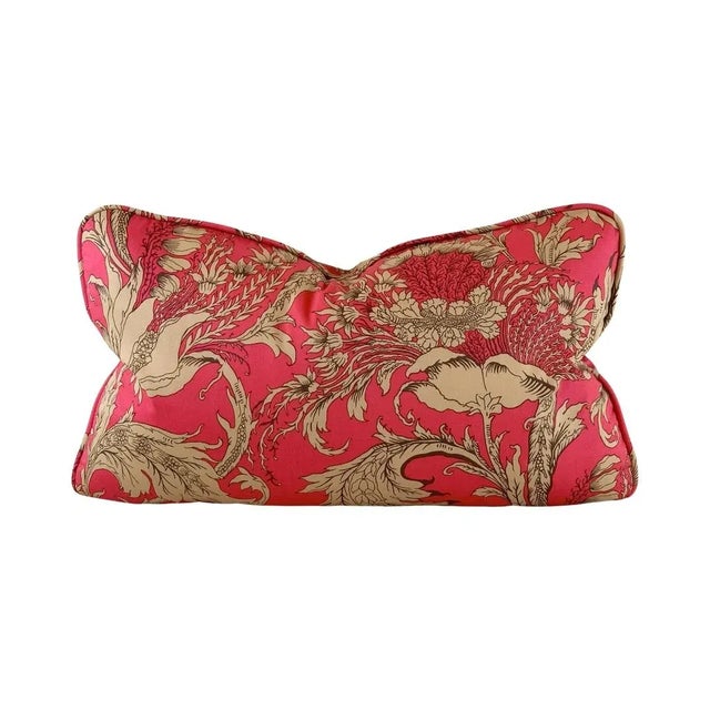 Textile Designer Vicki Payne Free Spirit Crewel Brown Pink Botanical Floral Leaf Pillow Cover For Sale - Image 7 of 7