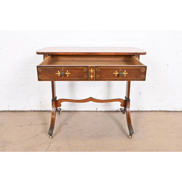 Baker Furniture Company Early Baker Furniture Regency Rosewood Console or Side Table, Circa 1930s For Sale - Image 4 of 12