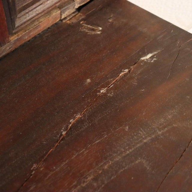 17thC Mahogany Spanish Vargueno With Bone Inlay & Wrought Iron Hardware C1670 For Sale - Image 15 of 16