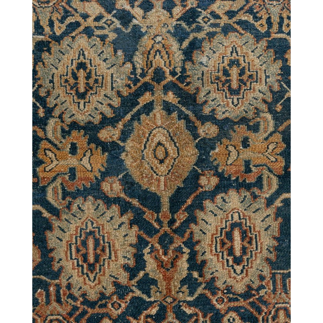 Antique Navy Blue Area Rug 4'1 X 6'5 For Sale - Image 9 of 14