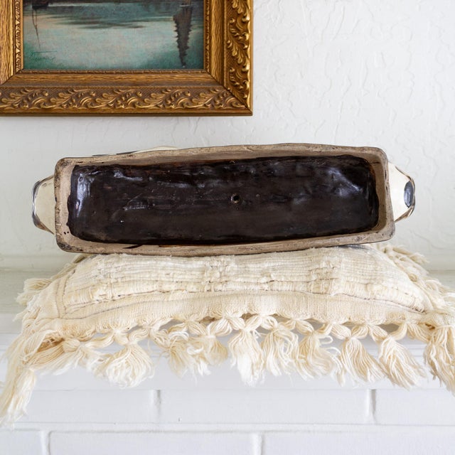 19th Century Chinese Cizhou Ware Double Headed Cat Ceramic Headrest Pillow For Sale - Image 14 of 18