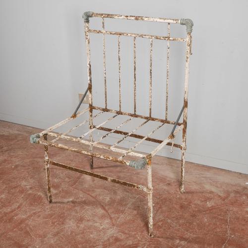 Rustic Outdoor Iron Metal Chair For Sale - Image 3 of 18
