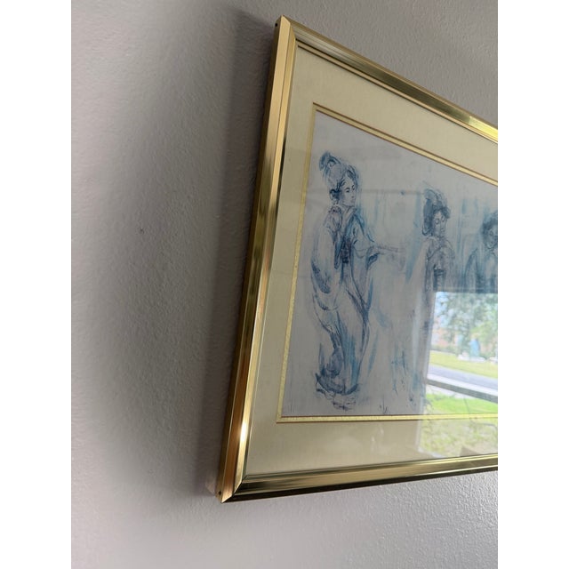 Vintage Framed Figurative Artwork, Circa 1990s' For Sale - Image 11 of 14