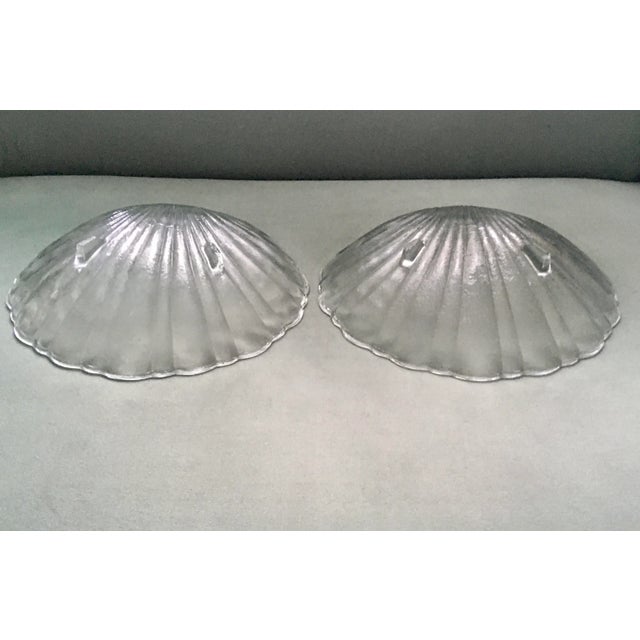 Transparent Vintage Pressed Glass Seashell Serving Dishes- a Pair For Sale - Image 8 of 13