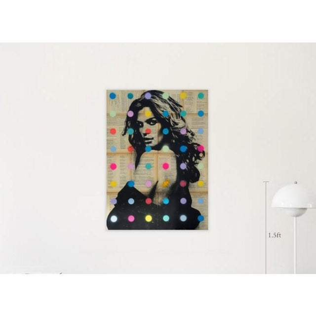 Cindy Crawford Art on Plywood. Acrylic, spray paint and vintage book pages adhered on plywood. Ready to hang. The...
