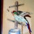 Exceptioal Large Pietra Dura (Pietra Dure) Parrot on a Perch Trying to Catch a Fly - Italian, Vintage or Older. For Sale - Image 4 of 13