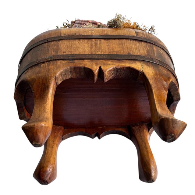 50s Chinese Wood Foot Tub Shell Collection Vase Natural Bowl Asian Chinoserie Vintage For Sale - Image 9 of 18