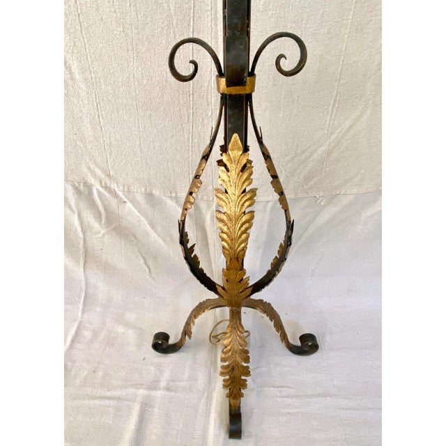 Mid 20th Century 19th C. French Patinated Wrought Iron Standing Lamp For Sale - Image 5 of 9