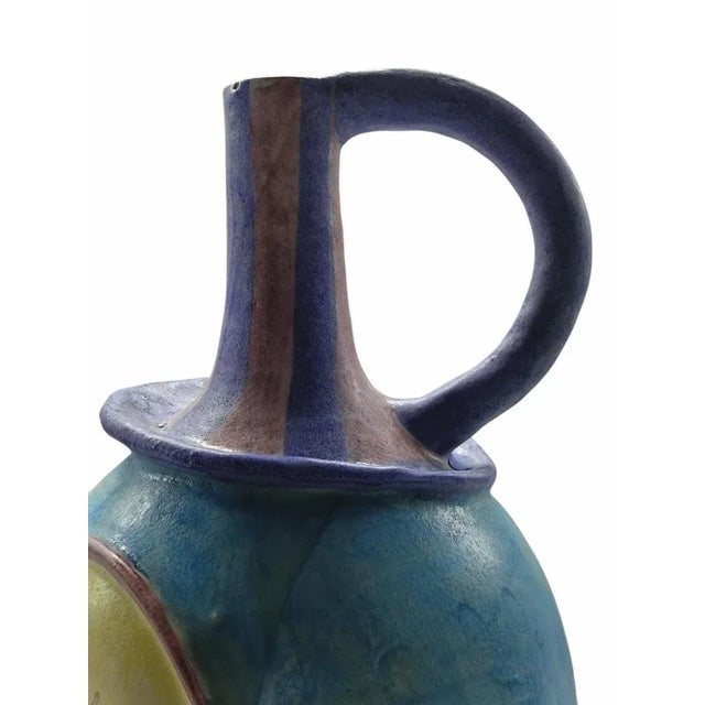 1950s Anthropomorphic Glazed Ceramic Vase from C.A.S. Vietri, Italy, 1950s For Sale - Image 5 of 11